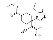 ethyl 6-amino-5-cyano-3-ethylspiro[2H-pyrano[2,3-c]pyrazole-4,4'-cyclohexane]-1'-carboxylate Structure