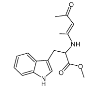 (S)-3-(1H-Indol-3-yl)-2-((Z)-1-methyl-3-oxo-but-1-enylamino)-propionic acid methyl ester结构式