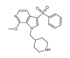 7-methoxy-3-(phenylsulfonyl)-1-(piperidin-4-ylmethyl)-1H-pyrrolo[2,3-c]pyridine结构式