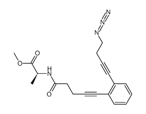 (S)-2-{5-[2-(4-Azido-but-1-ynyl)-phenyl]-pent-4-ynoylamino}-propionic acid methyl ester结构式