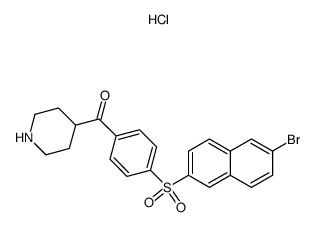 (4-(6-bromonaphthalene-2-sulfonyl)-phenyl)-(piperidin-4-yl)-methanone hydrochloride结构式