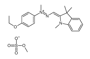 4-ethoxy-N-methyl-N-[(E)-(1,3,3-trimethylindol-1-ium-2-yl)methylideneamino]aniline,methyl sulfate Structure