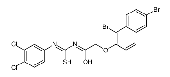2-(1,6-dibromonaphthalen-2-yl)oxy-N-[(3,4-dichlorophenyl)carbamothioyl]acetamide Structure