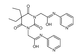 2-[5,5-diethyl-2,4,6-trioxo-3-[2-oxo-2-(pyridin-3-ylamino)ethyl]-1,3-diazinan-1-yl]-N-pyridin-3-ylacetamide结构式