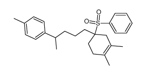 1,2-dimethyl-4-(4-p-tolylpentyl)-4-(phenylsulfonyl)-cyclohexene结构式