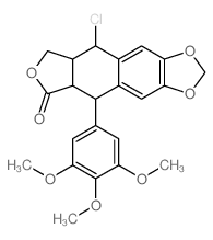 5-chloro-9-(3,4,5-trimethoxyphenyl)-5a,6,8a,9-tetrahydro-5H-[2]benzofuro[5,6-f][1,3]benzodioxol-8-one结构式