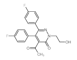 4-acetyl-5,6-bis(4-fluorophenyl)-2-(2-hydroxyethyl)pyridazin-3-one structure