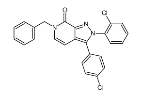 6-benzyl-2-(2-chlorophenyl)-3-(4-chlorophenyl)-2H-pyrazolo[3,4-c]pyridin-7(6H)-one Structure