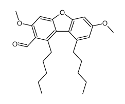 3,7-dimethoxy-1,9-dipentyldibenzofuran-2-carbaldehyde结构式