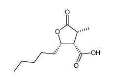 3-Furancarboxylicacid,tetrahydro-4-methyl-5-oxo-2-pentyl-,(2S,3S,4R)-(9CI) Structure