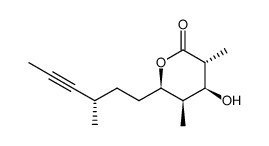 (3R,4S,5R,6R)-4-hydroxy-3,5-dimethyl-6-((S)-3-methylhex-4-yn-1-yl)tetrahydro-2H-pyran-2-one Structure