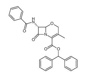 (6R-trans)-7-(Benzoylamino)-3-Methyl-8-oxo-5-oxa-1-azabicyclo[4.2.0]oct-2-ene-2-carboxylic Acid Diphenylmethyl Ester Structure