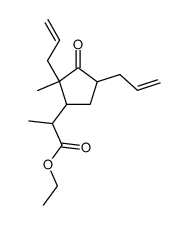 ethyl 2-(2,4-diallyl-2-methyl-3-oxocyclopentyl)propanoate结构式
