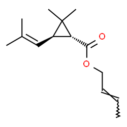 (1R,3R)-2,2-Dimethyl-3-(2-methyl-1-propenyl)cyclopropanecarboxylic acid 2-butenyl ester结构式