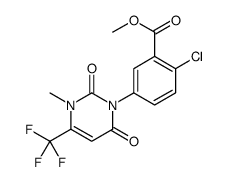 Benzoic acid, 2-chloro-5-[3,6-dihydro-3-methyl-2,6-dioxo-4-(trifluoromethyl)-1(2H)-pyrimidinyl]-, methyl ester Structure