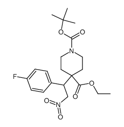 rac-4-[1-(4-fluorophenyl)-2-nitroethyl]piperidine-1,4-dicarboxylic acid 1-tert-butyl ester 4-ethyl ester Structure
