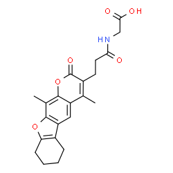 {[3-(4,11-dimethyl-2-oxo-6,7,8,9-tetrahydro-2H-[1]benzofuro[3,2-g]chromen-3-yl)propanoyl]amino}acetic acid结构式