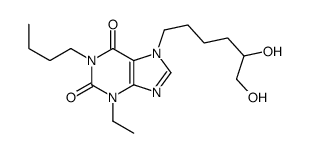 1-butyl-7-(5,6-dihydroxyhexyl)-3-ethyl-purine-2,6-dione structure