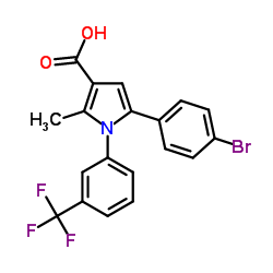5-(4-Bromophenyl)-2-methyl-1-[3-(trifluoromethyl)phenyl]-1H-pyrrole-3-carboxylic acid结构式