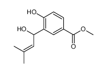 4-hydroxy-3-(1-hydroxy-3-methylbut-2-enyl)benzoic acid methyl ester结构式