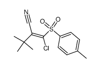 (E)-2-(tert.-Butyl)-3-chloro-3-(p-tolylsulfonyl)acrylonitrile结构式