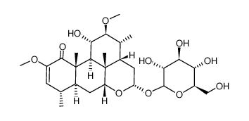 16α-(β-D-Glucopyranosyloxy)-11α-hydroxy-2,12β-dimethoxypicras-2-en-1-one structure