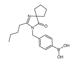 4-[(2-butyl-4-oxo-1,3-diazaspiro[4.4]non-1-en-3-yl)methyl]phenylboronic acid Structure