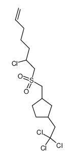 1-(2-Chloro-hept-6-ene-1-sulfonylmethyl)-3-(2,2,2-trichloro-ethyl)-cyclopentane结构式