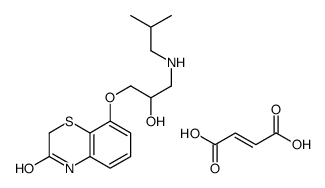 (E)-but-2-enedioic acid,8-[2-hydroxy-3-(2-methylpropylamino)propoxy]-4H-1,4-benzothiazin-3-one结构式