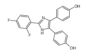 4-[2-(2,4-difluorophenyl)-4-(4-hydroxyphenyl)-1H-imidazol-5-yl]phenol结构式