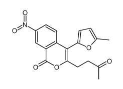 4-(5-methylfuran-2-yl)-7-nitro-3-(3-oxobutyl)isochromen-1-one结构式