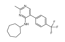 N-cycloheptyl-2-methyl-5-[4-(trifluoromethyl)phenyl]pyrimidin-4-amine结构式