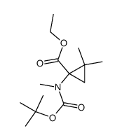 Ethyl 1-[(tert-butoxycarbonyl)(methyl)amino]-2,2-dimethylcyclopropanecarboxylate结构式