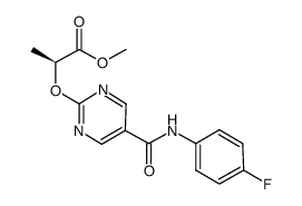 (S)-2-[5-(4-Fluorophenylcarbamoyl)pyrimidin-2-yloxy]propionic acid methyl ester结构式