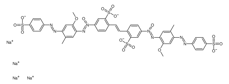 tetrasodium 4,4'-bis[[2-methoxy-5-methyl-4-[(4-sulphonatophenyl)azo]phenyl]-N,N,O-azoxy]stilbene-2,2'-disulphonate structure