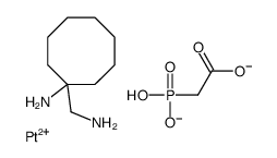 1-(aminomethyl)cyclooctan-1-amine,hydron,2-phosphonatoacetate,platinum(2+)结构式