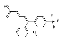 (2E,4Z)-5-(2-Methoxyphenyl)-5-[4-(trifluoromethyl)phenyl]-2,4-pentadienoic acid Structure