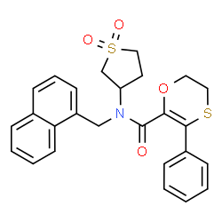 N-(1,1-dioxidotetrahydrothiophen-3-yl)-N-(naphthalen-1-ylmethyl)-3-phenyl-5,6-dihydro-1,4-oxathiine-2-carboxamide Structure