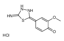 (4E)-4-(5-amino-3H-1,3,4-thiadiazol-2-ylidene)-2-methoxycyclohexa-2,5-dien-1-one,hydrochloride结构式