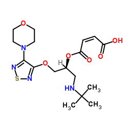 (Z)-4-[(2S)-1-(tert-butylamino)-3-[(4-morpholin-4-yl-1,2,5-thiadiazol-3-yl)oxy]propan-2-yl]oxy-4-oxobut-2-enoic acid picture