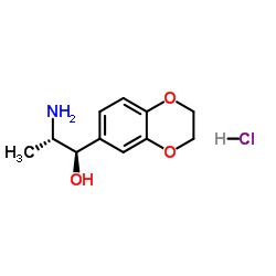 (1R,2S)-2-amino-1-(2,3-dihydrobenzo[b][1,4]dioxin-6-yl)propan-1-ol hydrochloride structure