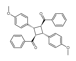 2,4-bis-(4-methoxy-phenyl)-1,3-bis-benzoylcyclobutane结构式