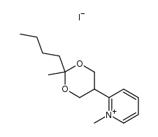 2-(2-butyl-2-methyl-1,3-dioxan-5-yl)-1-methylpyridin-1-ium iodide结构式