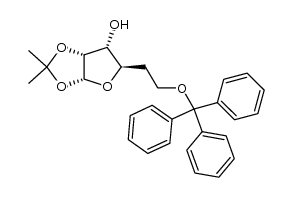 5-deoxy-1,2-O-isopropylidene-6-O-triphenylmethyl-α-D-ribo-hexofuranose结构式