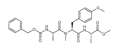 methyl N-Cbz-L-alanyl-N,O-dimethyl-L-tyrosyl-L-alaninate结构式