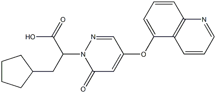 3-cyclopentyl-2-(6-oxo-4-(quinolin-5-yloxy)pyridazin-1(6H)-yl)propanoic acid结构式