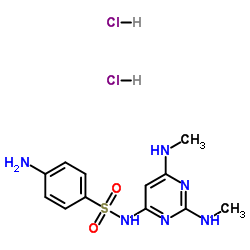 4-Amino-N-[2,6-bis(methylamino)-4-pyrimidinyl]benzenesulfonamide dihydrochloride Structure