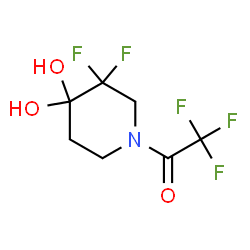 1-(3,3-DIFLUORO-4,4-DIHYDROXY-PIPERIDIN-1-YL)-2,2,2-TRIFLUORO-ETHANONE结构式