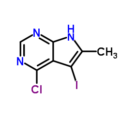 4-Chloro-5-iodo-6-methyl-1H-pyrrolo[2,3-d]pyrimidine结构式