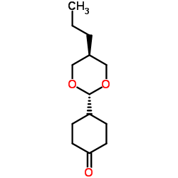 4-(trans-5-Propyl-1,3-dioxan-2-yl)cyclohexanone Structure